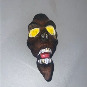 Handcrafted Brown and Yellow wooden Sculpture